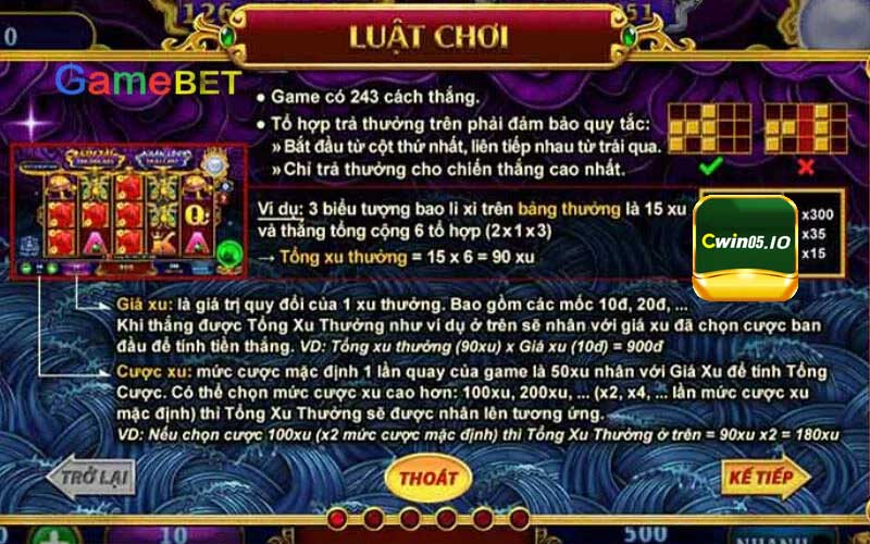 Luật chơi kho tàng ngũ long cwin